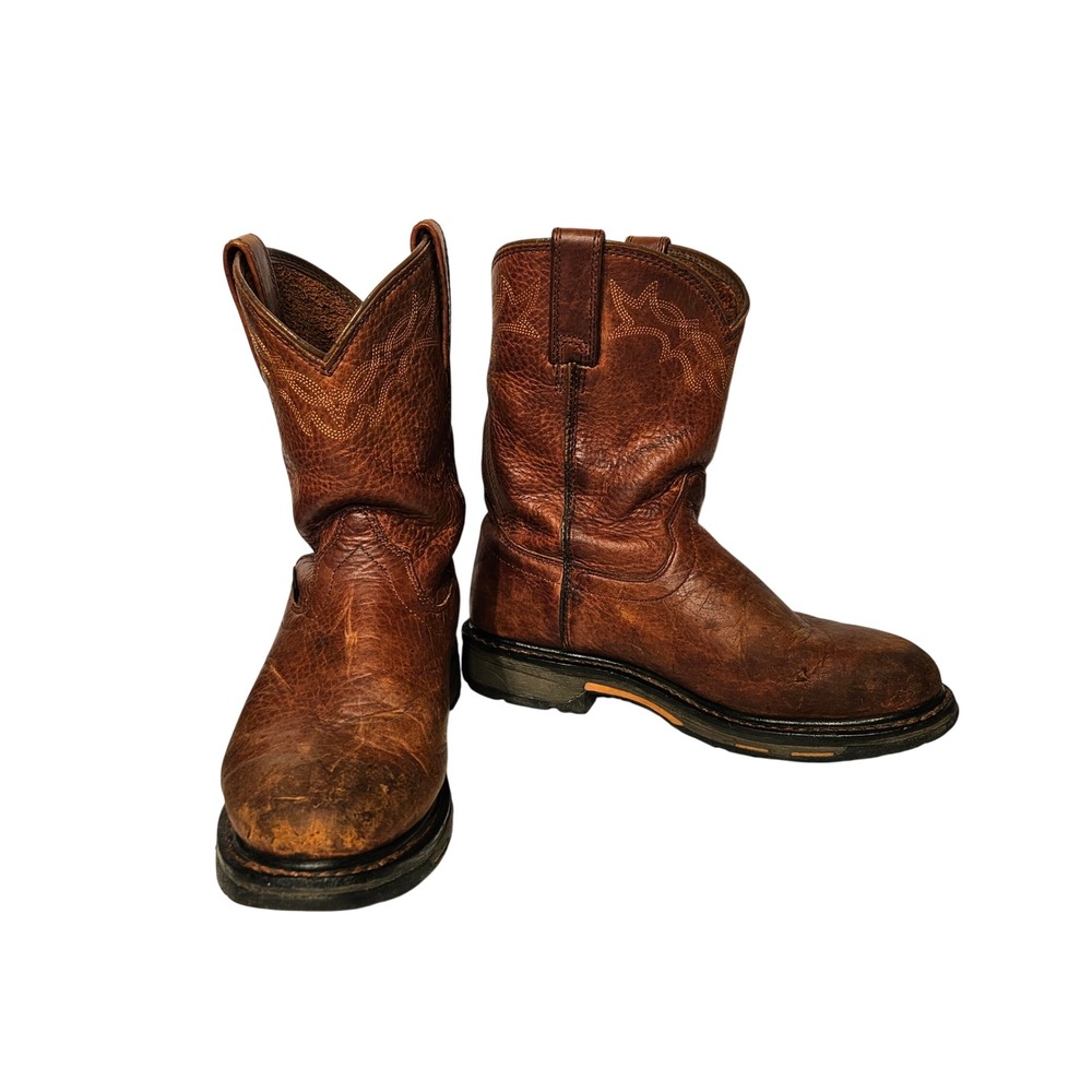 Ariat Sierra Work Boots Mens 8.5 EE Brown Leather Round Toe‎ Pull On 10001185